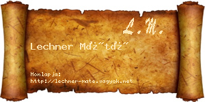 Lechner Máté névjegykártya