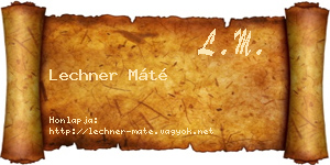 Lechner Máté névjegykártya